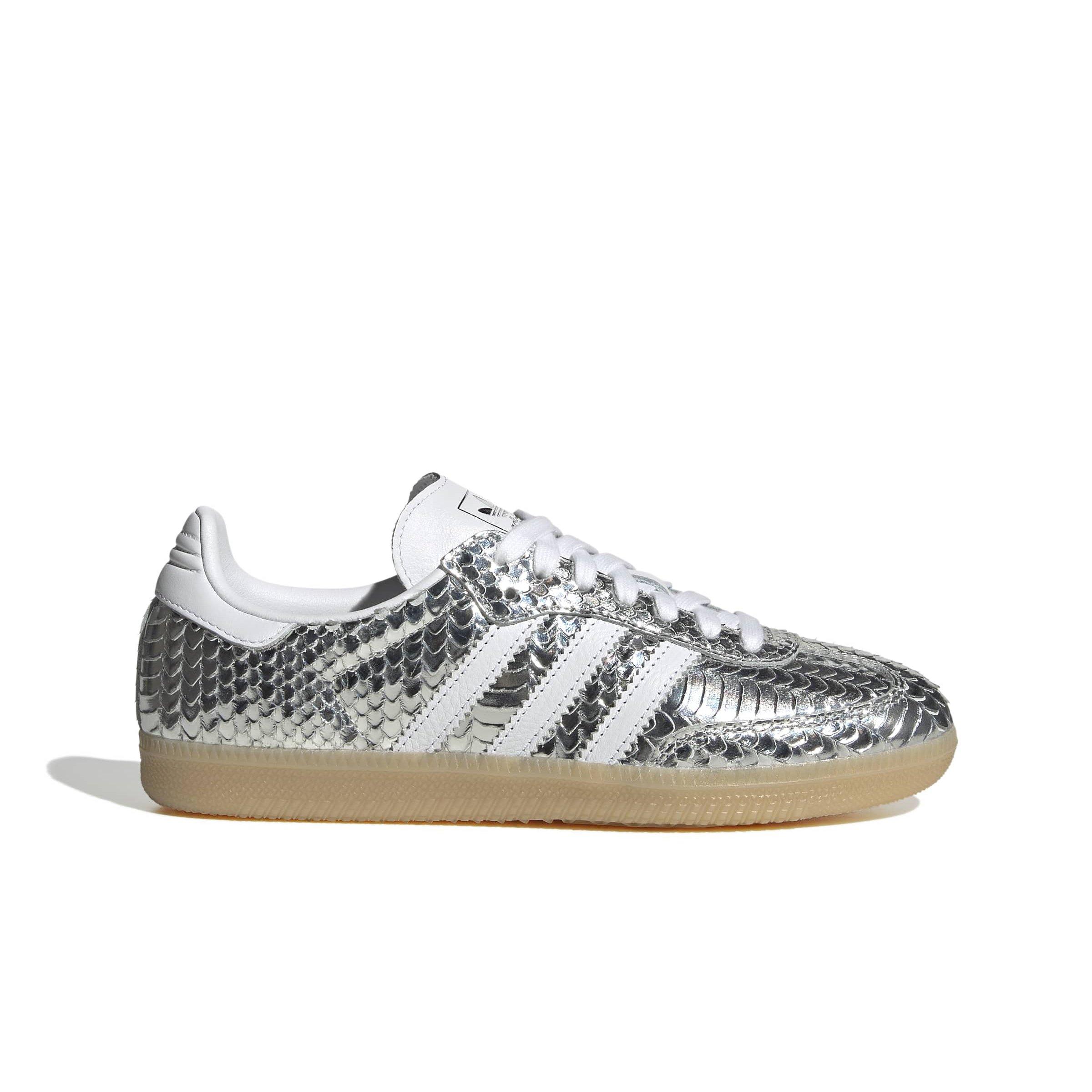 adidas Samba OG Women's Shoe Silver Metallic/Gum | Hibbett